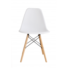 Cadeira Eiffel Wood Branca - Kit com 2 