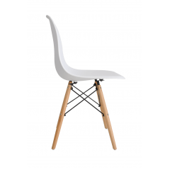 Cadeira Eiffel Wood Branca - Kit com 2 