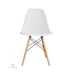 Cadeira Eiffel Wood Branca - Kit com 4