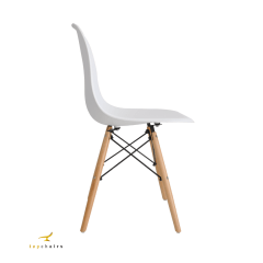 Cadeira Eiffel Wood Branca - Kit com 4