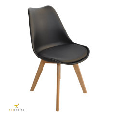 Cadeira Saarinen Wood Preta - Kit com 2 		